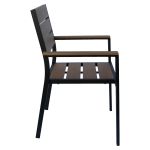Πολυθρόνα Κήπου ArteLibre TOBAGO Μαύρο/Καρυδί Αλουμίνιο/Ξύλο 55x55x86cm