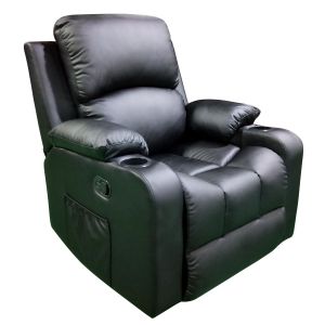 Πολυθρόνα ArteLibre Relax BELLADONA Μαύρο PU 91x102x112cm