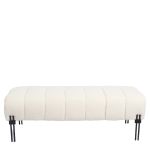 Παγκάκι Ottoman ArteLibre KUBO Λευκό Ύφασμα Teddy/Μέταλλο 40x116.5x50cm