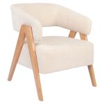 Πολυθρόνα ArteLibre BARTON Μπεζ Ύφασμα/Ξύλο 74x67x66cm