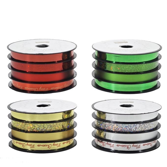 Χριστουγεννιάτικη Κορδέλα Πολύχρωμο 5mx4mm Σε 4 Σχέδια