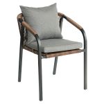 Πολυθρόνα Κήπου ArteLibre CURACAO Μαύρο/Φυσικό Αλουμίνιο/Rattan 57x60x84cm