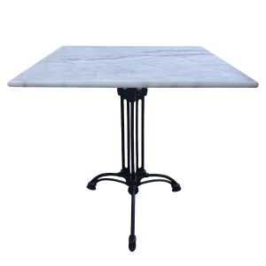 Τραπέζι Κήπου ArteLibre QUADRILIS Λευκό/Μαύρο Μάρμαρο/Μέταλλο 70x70x71cm