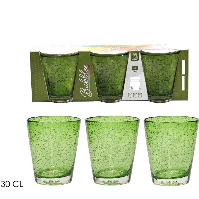 Ποτήρια Πράσινο Γυαλί 30cl 3Τμχ