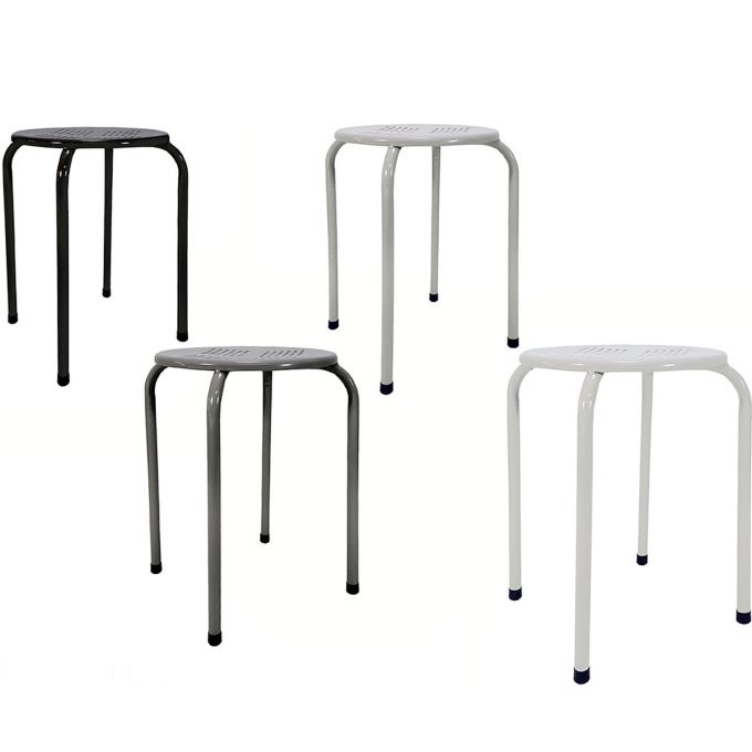 Σκαμπό Μεταλλικό 30x30x45cm 4Τμχ Σε 3 Χρώματα