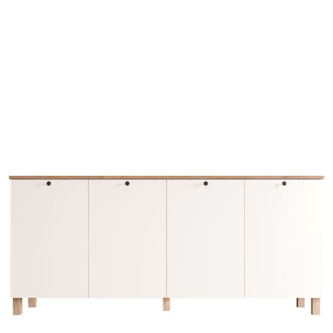 Μπουφές ArteLibre BALDER Λευκό/Φυσικό Μοριοσανίδα 180x42.1x80cm