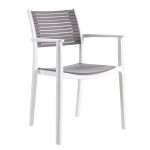 Πολυθρόνα Κήπου ArteLibre GALAPAGOS Λευκό/Γκρι PP 55x56.5x85cm