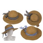 Καπέλο Ψάθινο Με Χρωματιστή Λωρίδα 98% Ψάθα/2% Polyester Μέγεθος One Size 37x37x12cm Σε 2 Χρώματα