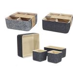 Σετ Καλάθια Ανθρακί/Μπεζ Τσόχα 25x25x10.5cm/24x12x9.5cm/12x12x9.5cm 4Τμχ Σε 2 Σχέδια