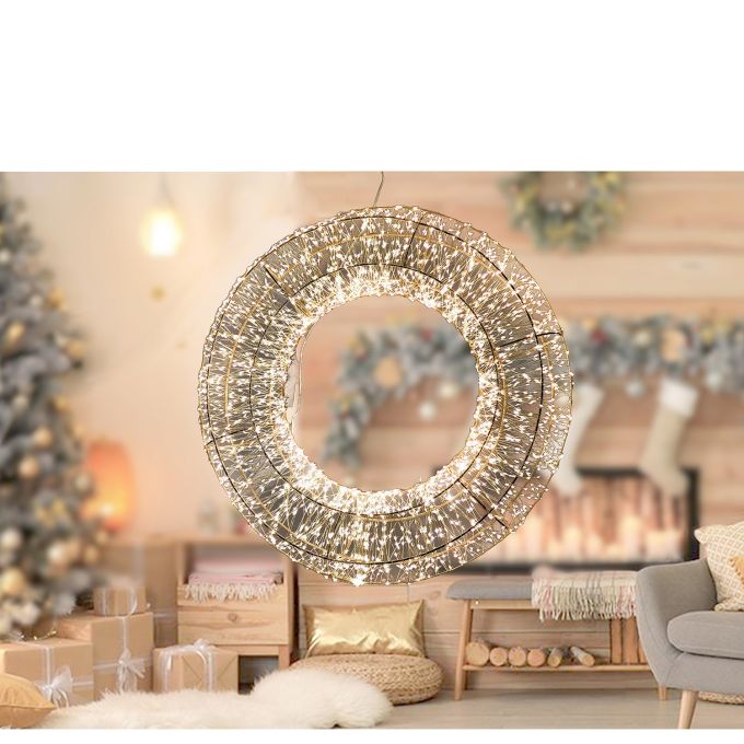 Χριστουγεννιάτικος Δακτύλιος Με 3000 MicroLED Θερμό Λευκό 58cm