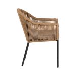 Πολυθρόνα Κήπου ArteLibre BOTIFALL Γκρι/Φυσικό Αλουμίνιο/Rattan 57x63x85cm