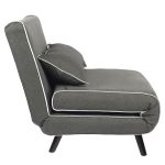 Κρεβάτι Ράντζο ArteLibre CALISTA Γκρι/Γκρι Ανοιχτό Ύφασμα/Ξύλο/Μέταλλο 78x200x28cm