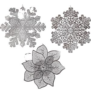 Χριστουγεννιάτικο Σουπλά Ασημί 39x44cm Σε 3 Σχέδια