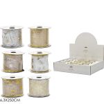 Χριστουγεννιάτικη Κορδέλα Πολύχρωμο 6.3x250cm Σε 6 Σχέδια