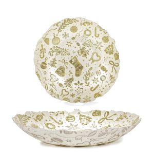 Χριστουγεννιάτικο Κεντρικό Διακοσμητικό Λευκό/Χρυσό 40cm