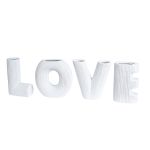 Βάζο ArteLibre 'LOVE' Λευκό Κεραμικό Υ15cm Σετ 4Τμχ