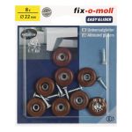 Ολισθητήρες Βιδωτοί Φ22mm Καφέ 8Τμχ