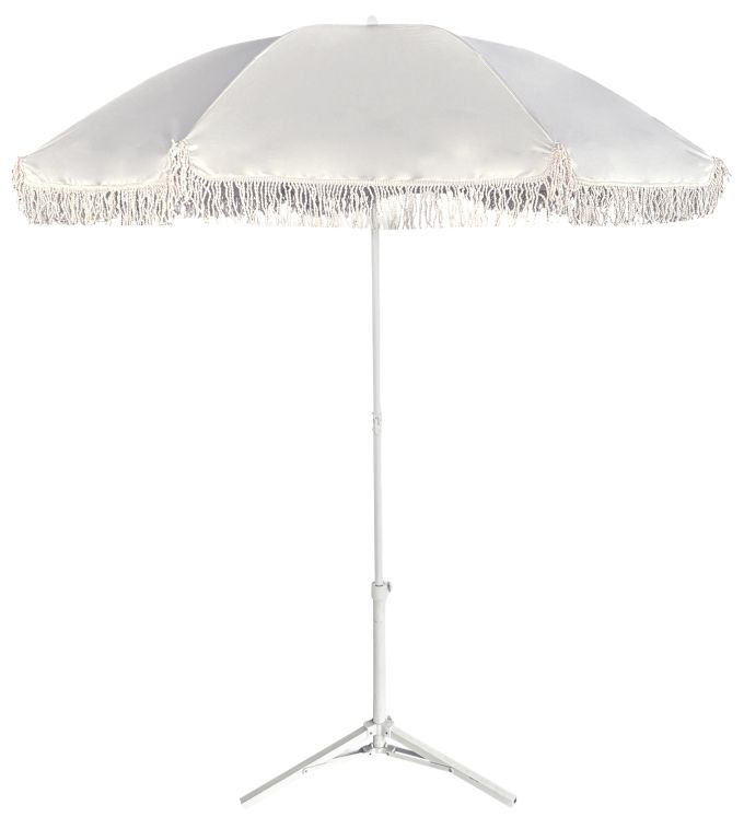 Ομπρέλα Παραλίας ArteLibre BOHERA Λευκό Μέταλλο/Μακραμέ Ύφασμα Φ180x200cm