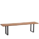 Παγκάκι Τραπεζαρίας ArteLibre AEMON Σκούρο Ακακία/Μαύρο Μέταλλο/MDF 180x40x47cm