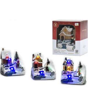 Χριστουγεννιάτικο Σκηνικό Με Φως, Ήχο Και Κίνηση 12cm Σε 3 Σχέδια