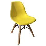 Καρέκλα ArteLibre ROSENE Κίτρινο/Φυσικό PP/Ξύλο/Μέταλλο 31x39x55cm