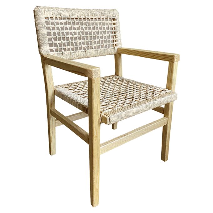 Καρέκλα Επαγγελματική ArteLibre RIVARA Φυσικό Ξύλο/Σχοινί 59x60x86cm