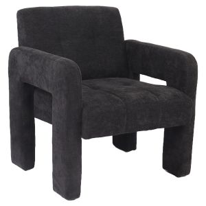 Πολυθρόνα ArteLibre VELORA Γκρι Σκούρο Ύφασμα/Ξύλο 75x68x69cm