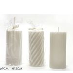 Χριστουγεννιάτικο Κερί Κυλινδρικό Λευκό Φ7x15cm