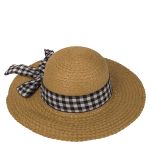 Καπέλο Ψάθινο Με Χρωματιστή Λωρίδα 98% Ψάθα/2% Polyester Μέγεθος One Size 37x37x12cm Σε 2 Χρώματα