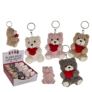 Μπρελόκ Αρκουδάκι Με Καρδιά 8cm Σε 4 Χρώματα