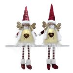 Χριστουγεννιάτικος Άγγελος Καθιστός Με Φως Κόκκινο 65cm Σε 2 Σχέδια