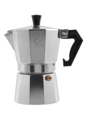 Καφετιέρα Espresso 2 Φλυτζανιών Με Λαβή Βακελίτη Ασημί/Μαύρο Αλουμίνιο