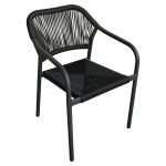 Πολυθρόνα Κήπου ArteLibre MOOREA Ανθρακί Αλουμίνιο/Rattan 58x56x79cm