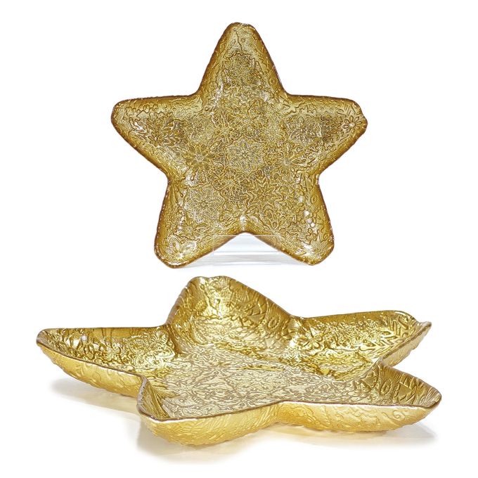 Χριστουγεννιάτικο Διακοσμητικό Μπωλ Αστεριού Χρυσό 23cm