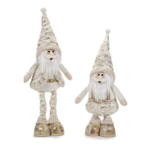 Χριστουγεννιάτικος Άγιος Βασίλης Επεκτεινόμενος 45-55cm Λευκό/Χρυσό Σε 2 Σχέδια