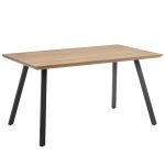 Τραπέζι Τραπεζαρίας ArteLibre ADONIS Sonoma/Μαύρο Μέταλλο/Μοριοσανίδα 140x80x76cm