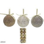 Χριστουγεννιάτικη Μπάλα Rose Gold 60mm Σετ 10Τμχ