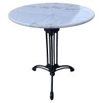 Τραπέζι Κήπου ArteLibre FERRALIS Λευκό/Μαύρο Μάρμαρο/Μέταλλο Φ60x71cm