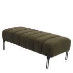 Παγκάκι Ottoman ArteLibre KUBO Πράσινο Ύφασμα Teddy/Μέταλλο 40x116.5x50cm