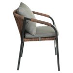 Πολυθρόνα Κήπου ArteLibre CURACAO Μαύρο/Φυσικό Αλουμίνιο/Rattan 57x60x84cm