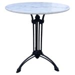 Τραπέζι Κήπου ArteLibre FERRALIS Λευκό/Μαύρο Μάρμαρο/Μέταλλο Φ60x71cm