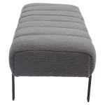 Παγκάκι Ottoman ArteLibre KUBO Γκρι Ύφασμα Teddy/Μέταλλο 40x116.5x50cm