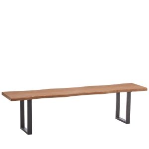 Παγκάκι Τραπεζαρίας ArteLibre AEMON Σκούρο Ακακία/Μαύρο Μέταλλο/MDF 180x40x47cm