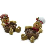 Χριστουγεννιάτικο Καλάθι Ανθρωπάκι Πιπερόριζας 17x20cm Σε 2 Σχέδια