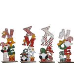 Χριστουγεννιάτικο Ξύλινο Διακοσμητικό Πολύχρωμο 20cm Σε 4 Σχέδια