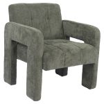 Πολυθρόνα ArteLibre VELORA Πράσινο Ύφασμα/Ξύλο 75x68x69cm