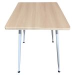 Τραπέζι Τραπεζαρίας ArteLibre TIMBERON Φυσικό/Λευκό MDF/Μέταλλο 70x70x75cm