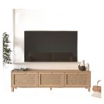 Έπιπλο Τηλεόρασης ArteLibre ALFHEIM Φυσικό Μοριοσανίδα/Rattan 180x32x45.6cm