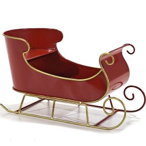 Χριστουγεννιάτικο Έλκηθρο Κόκκινο/Χρυσό 18cm