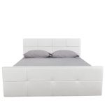 Κρεβάτι ArteLibre ANEMONE Λευκό PU Με Αποθηκευτικό Χώρο 217.5x170.5x100cm (Στρώμα 160x200cm)